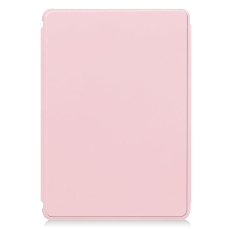 For Samsung Galaxy Tab S9 FE+ 360 Rotation Transparent Smart Leather Case with Keyboard(Pink) - Galaxy Tab S9 FE+ by buy2fix | Online Shopping UK | buy2fix