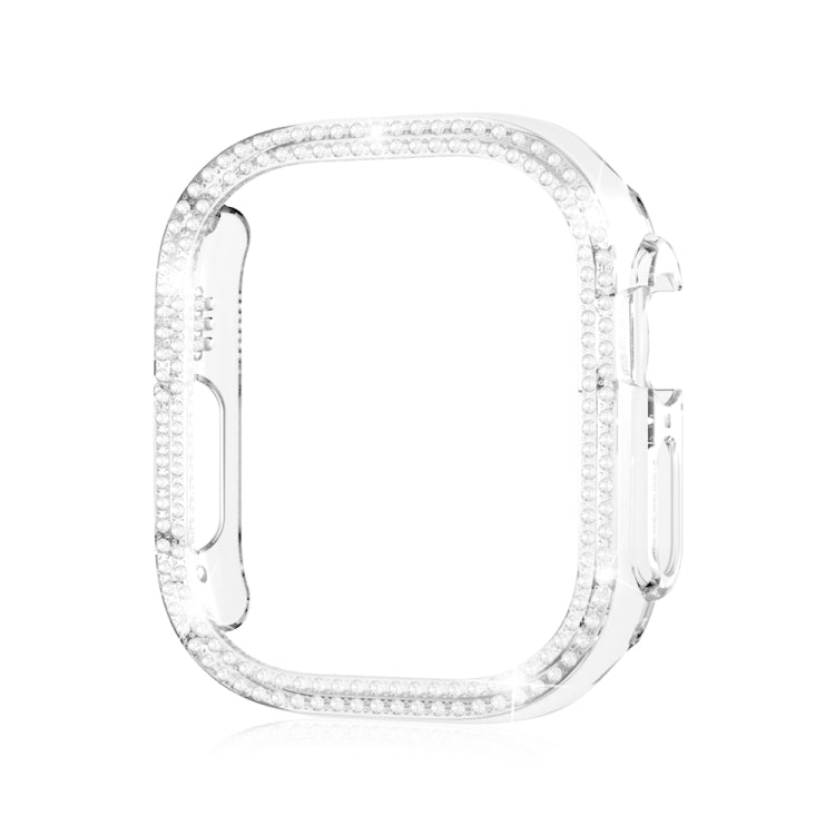 For Apple Watch Ultra 2 / Ultra 49mm Double Row Diamond Hollow PC Watch Case(Transparent) - Watch Cases by buy2fix | Online Shopping UK | buy2fix