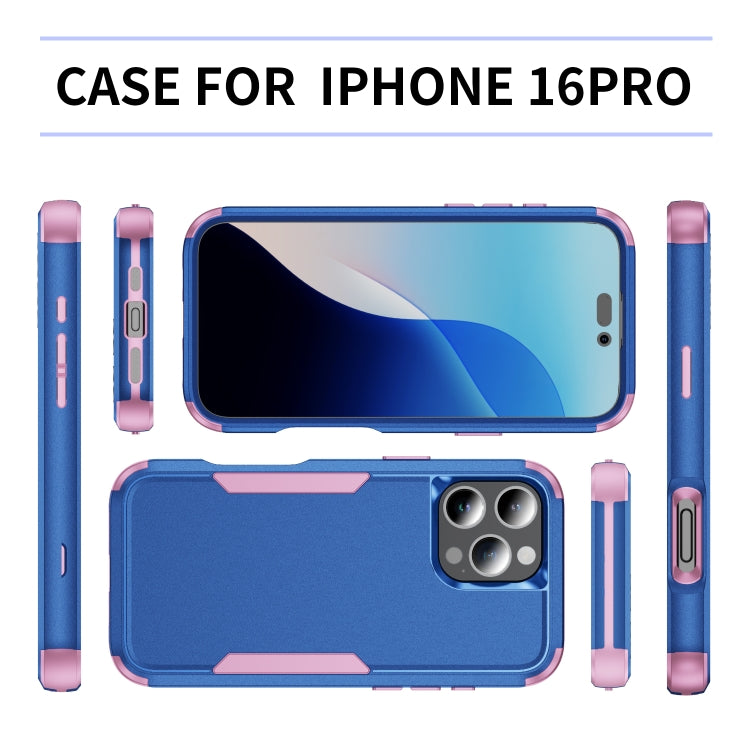 For iPhone 16 Pro Commuter Shockproof TPU + PC Phone Case(Royal Blue+Pink) - iPhone 16 Pro Cases by buy2fix | Online Shopping UK | buy2fix