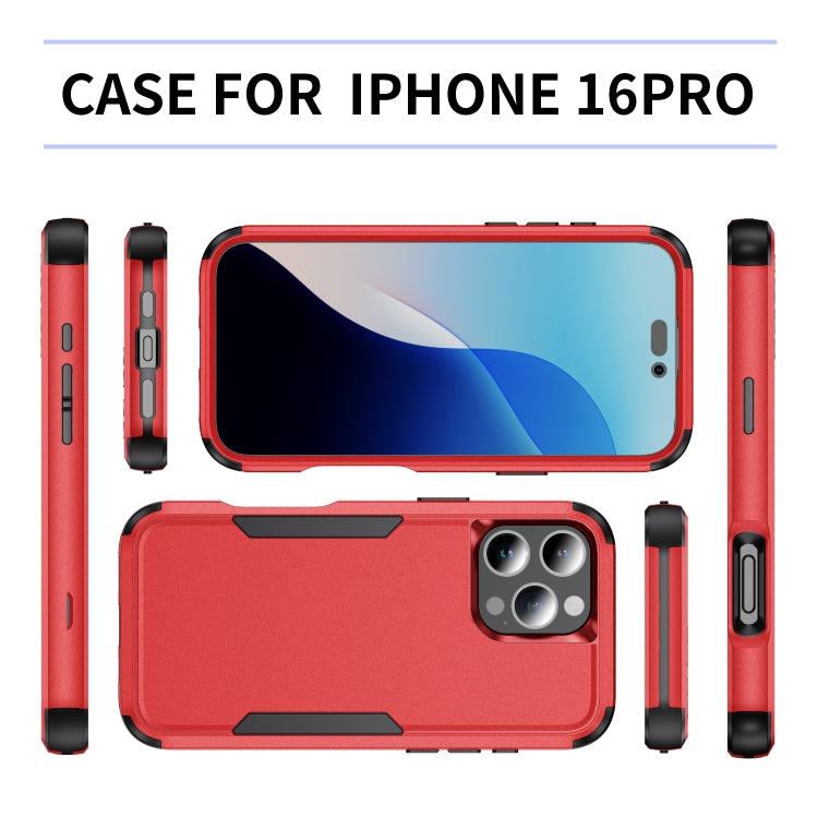 For iPhone 16 Pro Commuter Shockproof TPU + PC Phone Case(Red+Black) - iPhone 16 Pro Cases by buy2fix | Online Shopping UK | buy2fix