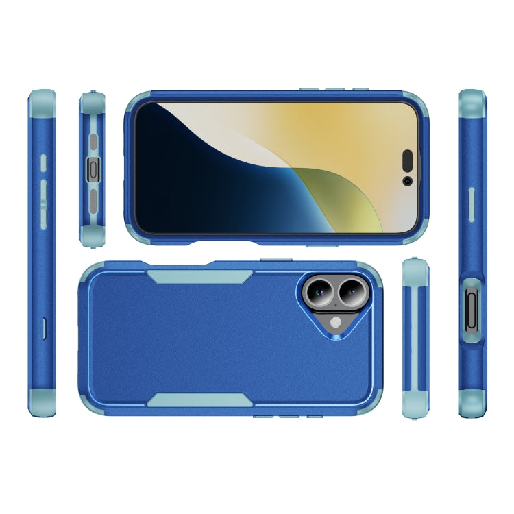 For iPhone 16 Plus Commuter Shockproof TPU + PC Phone Case(Royal Blue+Grey Green) - iPhone 16 Plus Cases by buy2fix | Online Shopping UK | buy2fix