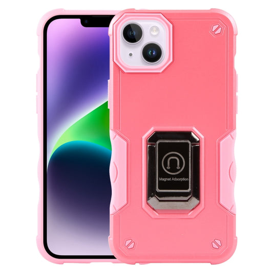 For iPhone 15 Plus Ring Holder Non-slip Shockproof Armor Phone Case(Pink) - iPhone 15 Plus Cases by buy2fix | Online Shopping UK | buy2fix