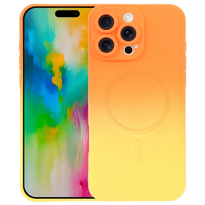 For iPhone 16 Pro Max Liquid TPU Silicone Gradient MagSafe Phone Case(Orange Yellow) - iPhone 16 Pro Cases by buy2fix | Online Shopping UK | buy2fix