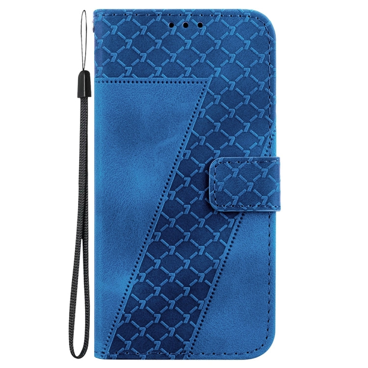 For Xiaomi Redmi Note 13 Pro 5G 7-shaped Embossed Leather Phone Case(Blue) - Note 13 Pro Cases by buy2fix | Online Shopping UK | buy2fix