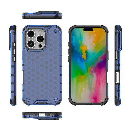 For iPhone 16 Pro Max Honeycomb Shockproof Phone Case(Blue) - iPhone 16 Pro Max Cases by buy2fix | Online Shopping UK | buy2fix