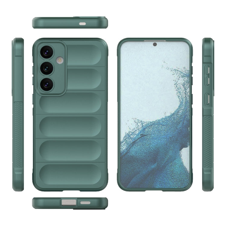 For Samsung Galaxy S24+ 5G Magic Shield TPU + Flannel Phone Case(Dark Green) - Galaxy S24+ 5G Cases by buy2fix | Online Shopping UK | buy2fix
