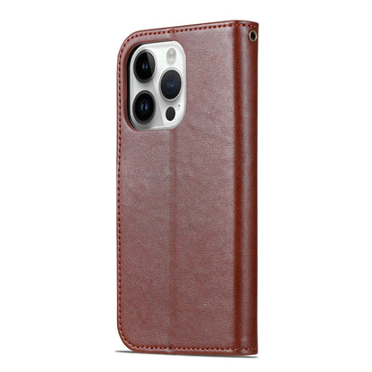 For iPhone 16 Pro Max AZNS Sheepskin Texture Flip Leather Phone Case(Brown) - iPhone 16 Pro Max Cases by AZNS | Online Shopping UK | buy2fix