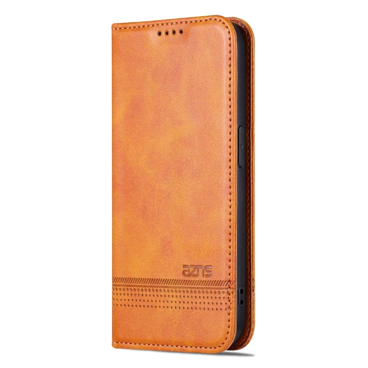 For iPhone 15 Pro Max AZNS Magnetic Calf Texture Flip Leather Phone Case(Light Brown) - iPhone 15 Pro Max Cases by AZNS | Online Shopping UK | buy2fix