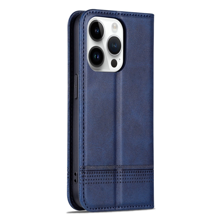 For iPhone 16 Pro Max AZNS Magnetic Calf Texture Flip Leather Phone Case(Dark Blue) - iPhone 16 Pro Max Cases by AZNS | Online Shopping UK | buy2fix