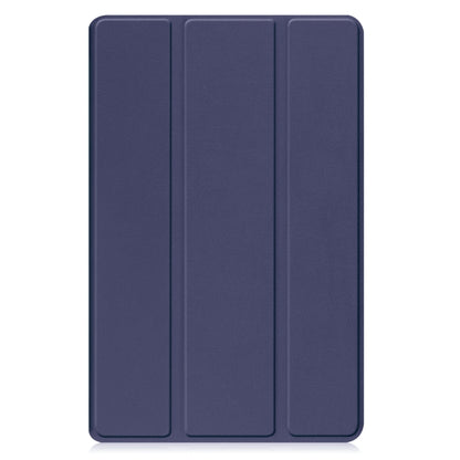 For Samsung Galaxy Tab A9 Custer Pure Color 3-Fold Holder Leather Tablet Case(Dark Blue) - Others by buy2fix | Online Shopping UK | buy2fix