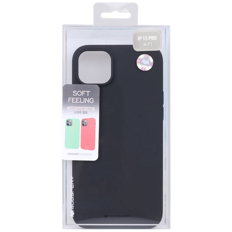 For iPhone 15 Pro Max GOOSPERY SOFT FEELING Liquid TPU Soft Phone Case(Black) - iPhone 15 Pro Max Cases by GOOSPERY | Online Shopping UK | buy2fix