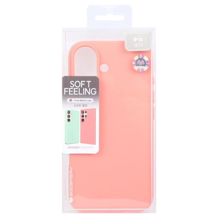 For iPhone 16 GOOSPERY SOFT FEELING Liquid TPU Soft Phone Case(Pink) - iPhone 16 Cases by GOOSPERY | Online Shopping UK | buy2fix