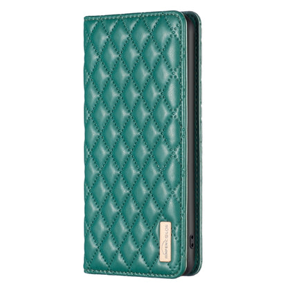 For OPPO A38 4G Diamond Lattice Magnetic Leather Flip Phone Case(Green) - A38 Cases by buy2fix | Online Shopping UK | buy2fix