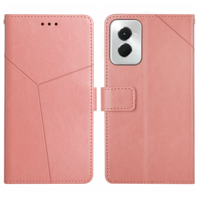 For Motorola Moto G Power 5G 2024 HT01 Y-shaped Pattern Flip Leather Phone Case(Pink) - Motorola Cases by buy2fix | Online Shopping UK | buy2fix