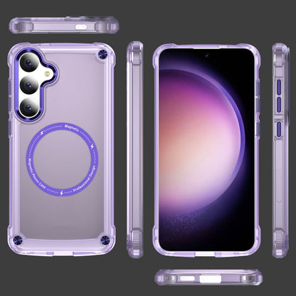 For Samsung Galaxy S25 5G Skin Feel TPU + PC MagSafe Magnetic Phone Case(Transparent Purple) - Galaxy S25 5G Cases by buy2fix | Online Shopping UK | buy2fix