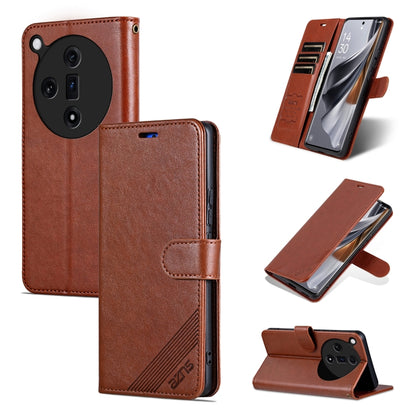 For OPPO Find X7 AZNS Sheepskin Texture Flip Leather Phone Case(Brown) - Find X7 Cases by AZNS | Online Shopping UK | buy2fix