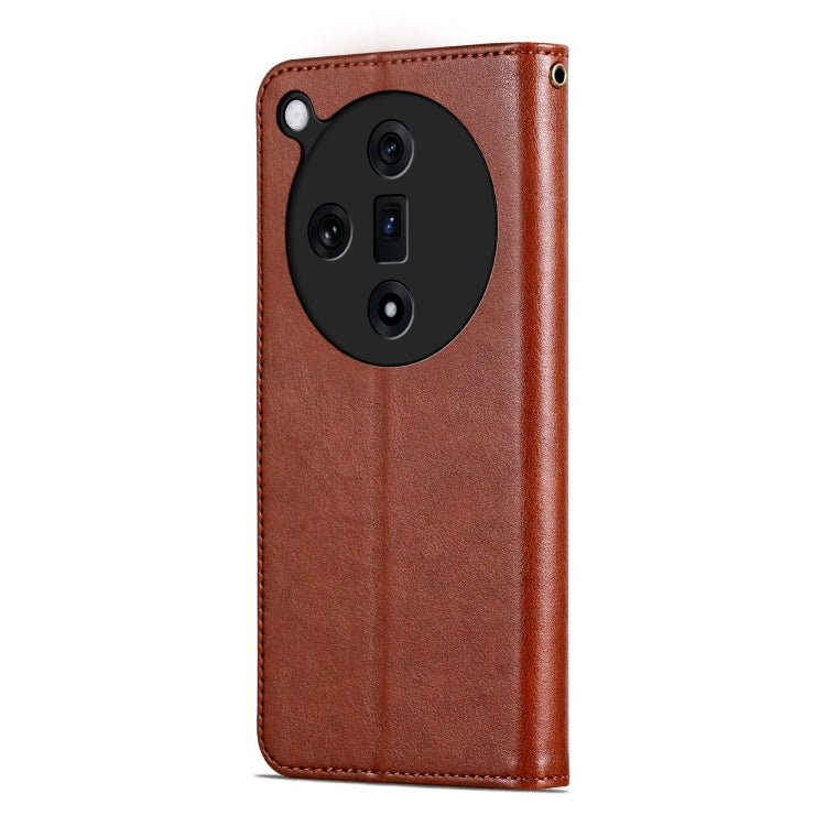 For OPPO Find X7 AZNS Sheepskin Texture Flip Leather Phone Case(Brown) - Find X7 Cases by AZNS | Online Shopping UK | buy2fix