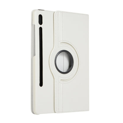 For Samsung Galaxy Tab S9 Ultra 360 Degrees Rotation Holder Litchi Texture Leather Tablet Case(White) - Galaxy Tab S9 Ultra Cases by buy2fix | Online Shopping UK | buy2fix