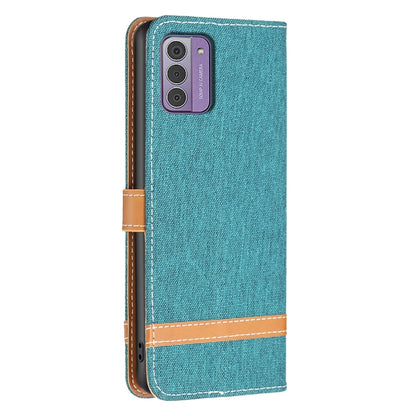For Nokia G42/G310 Color Matching Denim Texture Horizontal Flip Leather Case(Green) - Nokia Cases by buy2fix | Online Shopping UK | buy2fix