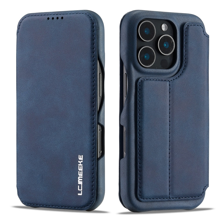 For iPhone 16 Pro Max LC.IMEEKE Hon Ancient Series Flip Leather Phone Case(Blue) - iPhone 16 Pro Max Cases by LC.IMEEKE | Online Shopping UK | buy2fix