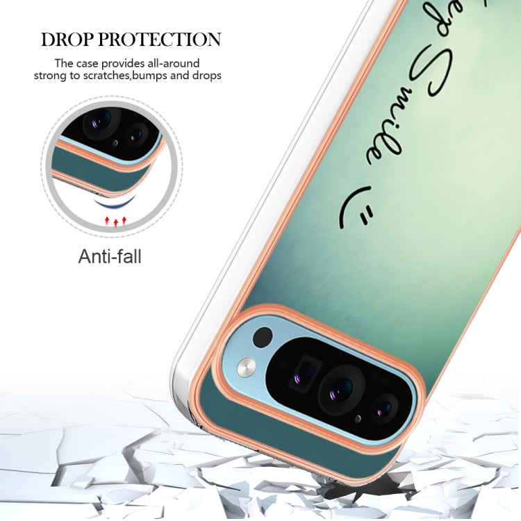 For Google Pixel 9 / 9 Pro Electroplating Dual-side IMD Phone Case(Smile) - Google Cases by buy2fix | Online Shopping UK | buy2fix