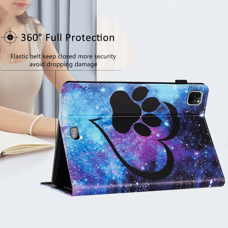 For iPad Pro 11 2024 Sewing Litchi Texture Smart Leather Tablet Case(Footprint) - iPad Pro 11 2024 Cases by buy2fix | Online Shopping UK | buy2fix