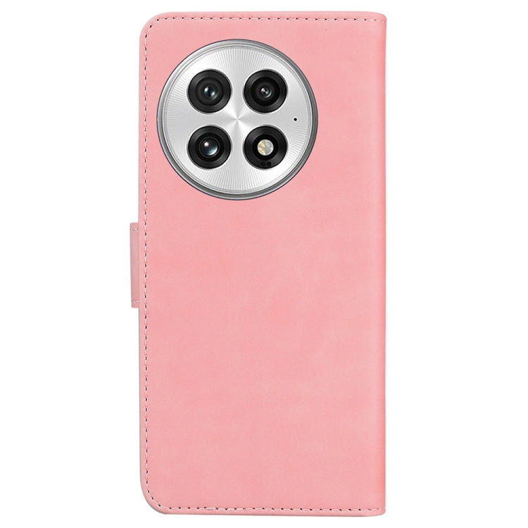 For OnePlus 13 Skin Feel Pure Color Flip Leather Phone Case(Pink) - OnePlus Cases by buy2fix | Online Shopping UK | buy2fix