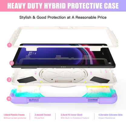 For Samsung Galaxy Tab S9 / S8 / S7 Rotary Handle Grab TPU + PC Tablet Case(Colorful Pink) - Galaxy Tab S9 Cases by buy2fix | Online Shopping UK | buy2fix