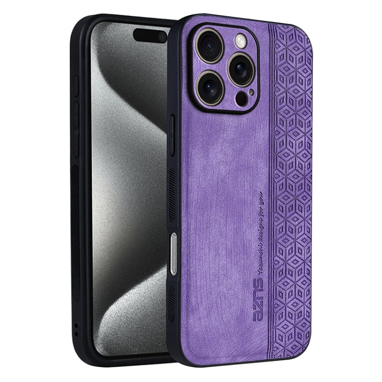 For iPhone 16 Pro AZNS 3D Embossed Skin Feel Phone Case(Purple) - iPhone 16 Pro Cases by AZNS | Online Shopping UK | buy2fix