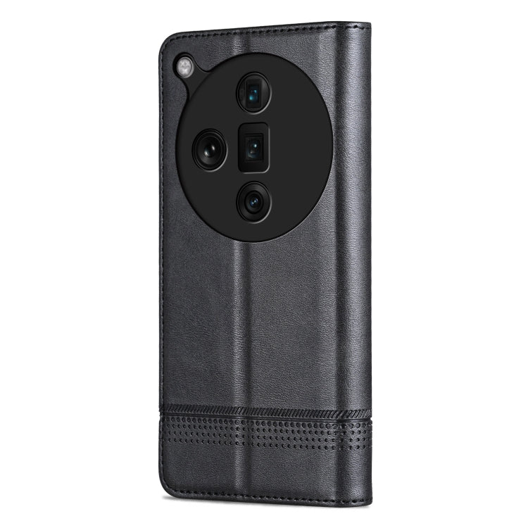 For OPPO Find X7 Ultra AZNS Magnetic Calf Texture Flip Leather Phone Case(Black) - OPPO Cases by AZNS | Online Shopping UK | buy2fix