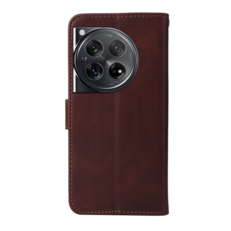 For OnePlus 12 Classic Calf Texture Flip Leather Phone Case(Brown) - OnePlus Cases by buy2fix | Online Shopping UK | buy2fix