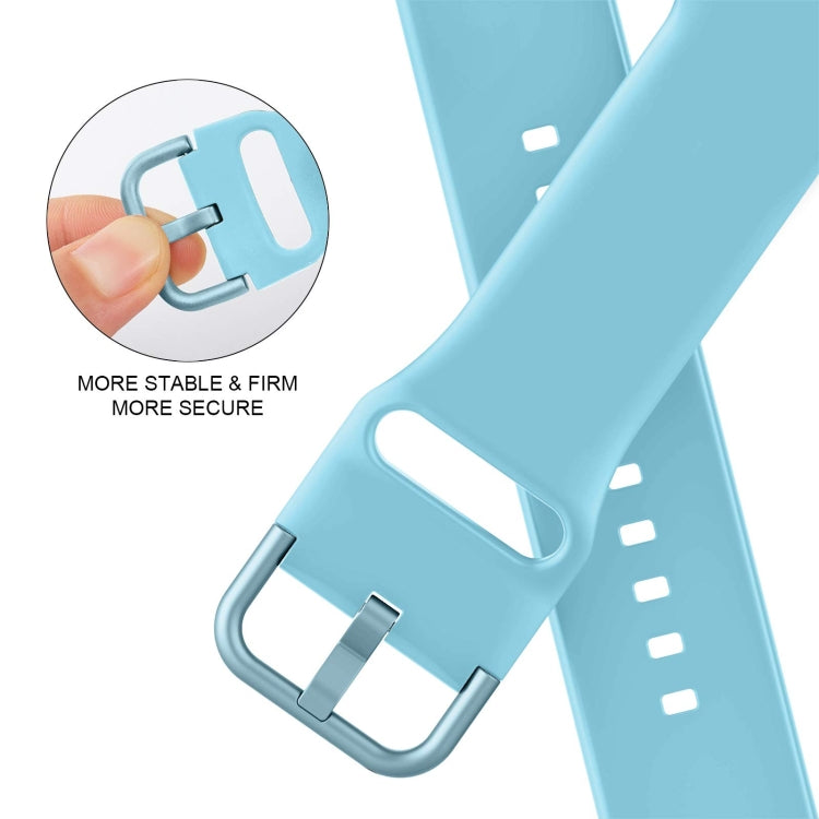 For Apple Watch SE 2022 44mm Pin Buckle Silicone Watch Band(Light Blue) - Watch Bands by buy2fix | Online Shopping UK | buy2fix