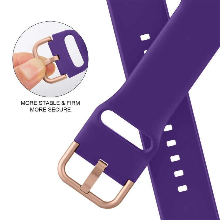 For Apple Watch SE 44mm Pin Buckle Silicone Watch Band(Purple) - Watch Bands by buy2fix | Online Shopping UK | buy2fix