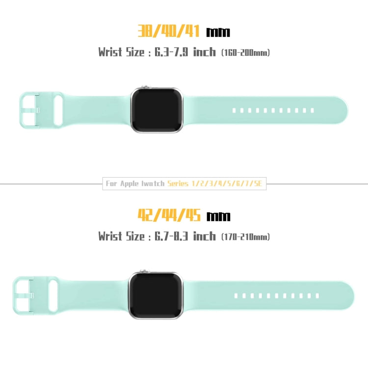 For Apple Watch Series 2 38mm Pin Buckle Silicone Watch Band(Mint Green) - Watch Bands by buy2fix | Online Shopping UK | buy2fix