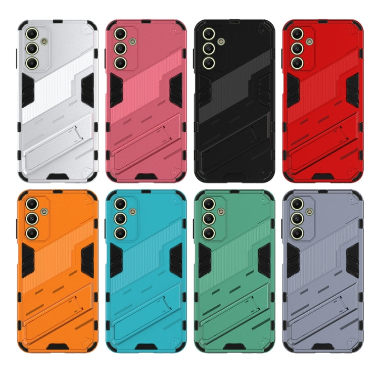 For Samsung Galaxy A15 Punk Armor 2 in 1 PC + TPU Shockproof Phone Case with Invisible Holder(Red) - Galaxy Phone Cases by buy2fix | Online Shopping UK | buy2fix