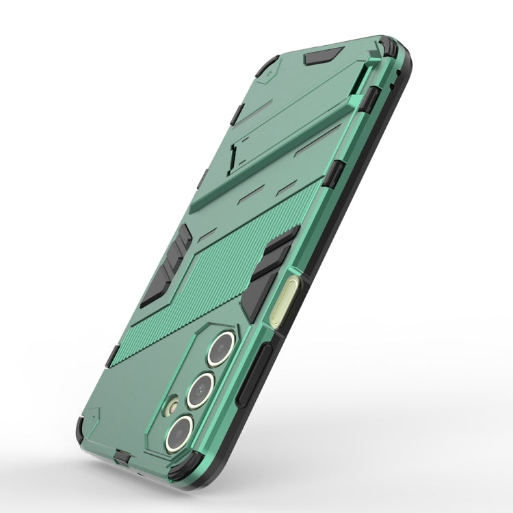 For Samsung Galaxy A15 Punk Armor 2 in 1 PC + TPU Shockproof Phone Case with Invisible Holder(Green) - Galaxy Phone Cases by buy2fix | Online Shopping UK | buy2fix