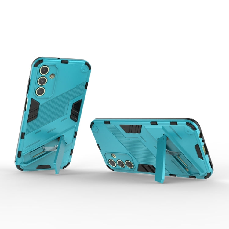 For Samsung Galaxy A15 Punk Armor 2 in 1 PC + TPU Shockproof Phone Case with Invisible Holder(Blue) - Galaxy Phone Cases by buy2fix | Online Shopping UK | buy2fix