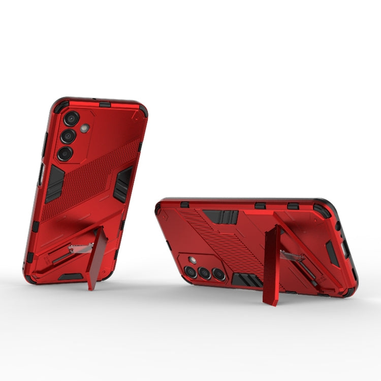 For Samsung Galaxy M15 5G Global Punk Armor 2 in 1 PC + TPU Shockproof Phone Case with Invisible Holder(Red) - Galaxy Phone Cases by buy2fix | Online Shopping UK | buy2fix