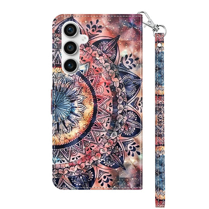 For Samsung Galaxy S23 FE 5G 3D Painted Leather Phone Case(Colorful Mandala) - Galaxy S23 FE 5G Cases by buy2fix | Online Shopping UK | buy2fix