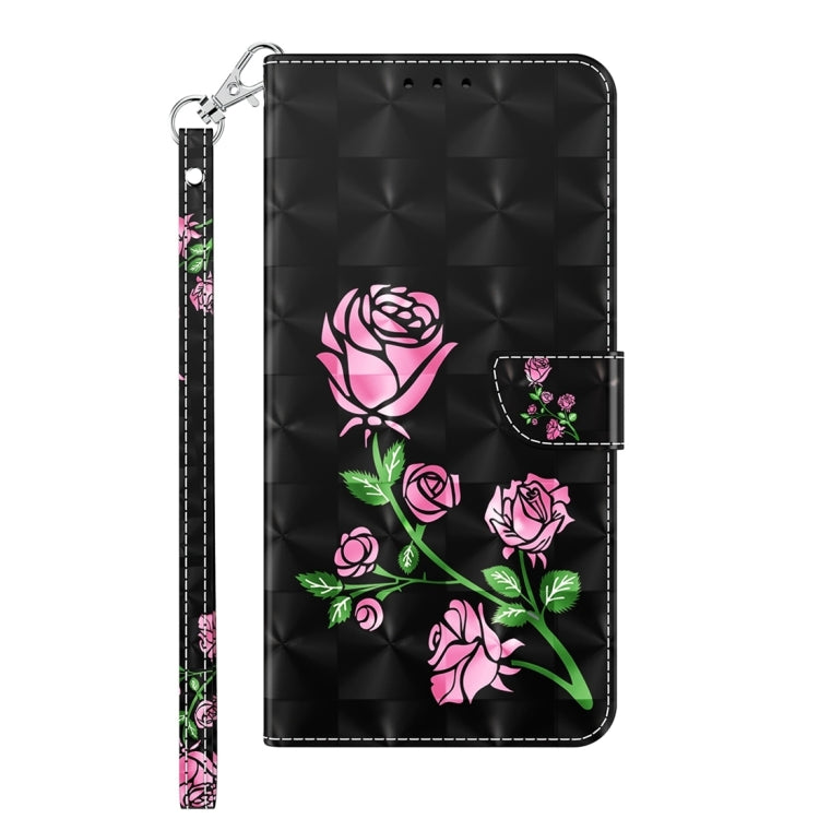 For Samsung Galaxy A35 5G 3D Painted Leather Phone Case(Rose) - Galaxy Phone Cases by buy2fix | Online Shopping UK | buy2fix