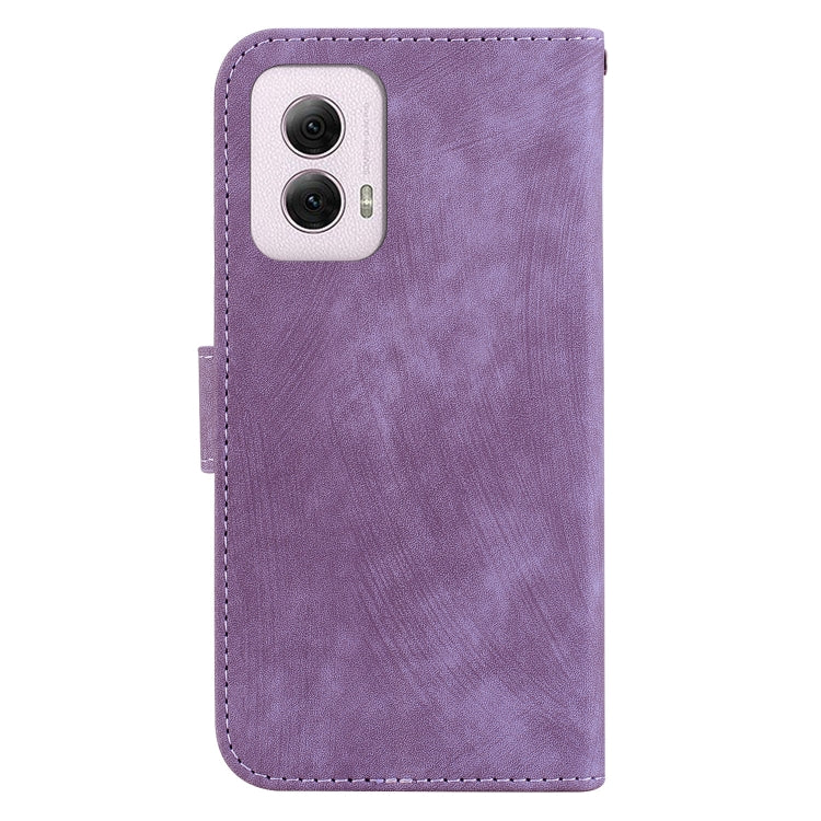 For Motorola Moto G Power 5G 2024 Little Tiger Embossed Leather Phone Case(Purple) - Motorola Cases by buy2fix | Online Shopping UK | buy2fix