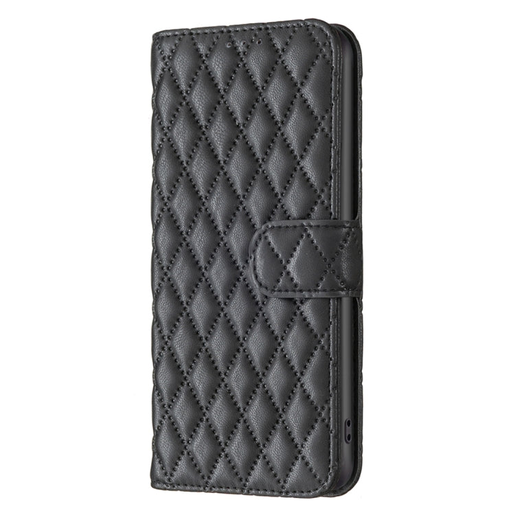 For Motorola Moto G54 5G EU Edition Diamond Lattice Wallet Flip Leather Phone Case(Black) - Motorola Cases by buy2fix | Online Shopping UK | buy2fix