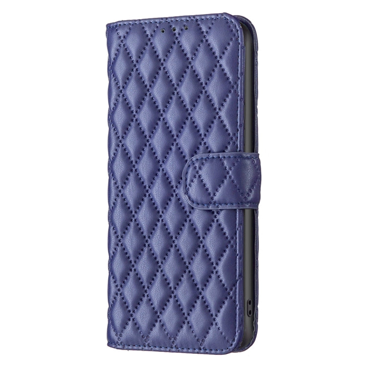 For Motorola Moto G84 Diamond Lattice Wallet Flip Leather Phone Case(Blue) - Motorola Cases by buy2fix | Online Shopping UK | buy2fix