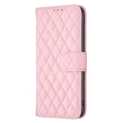 For Motorola Moto G Play 2024 Diamond Lattice Wallet Flip Leather Phone Case(Pink) - Motorola Cases by buy2fix | Online Shopping UK | buy2fix