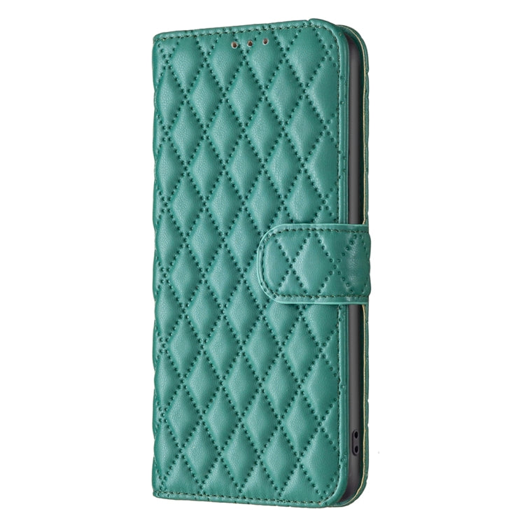 For Motorola Moto G Power 5G 2024 Diamond Lattice Wallet Flip Leather Phone Case(Green) - Motorola Cases by buy2fix | Online Shopping UK | buy2fix