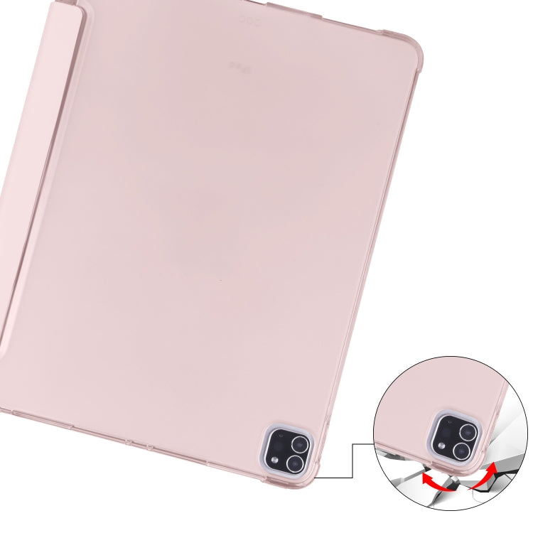 For iPad Air 13 2024 / iPad Pro 12.9 (2020) / iPad Pro 12.9(2018) 3-folding Horizontal Flip PU Leather + Shockproof TPU Tablet Case with Holder & Pen Slot(Pink) - iPad Pro 12.9 (2020) Cases by buy2fix | Online Shopping UK | buy2fix