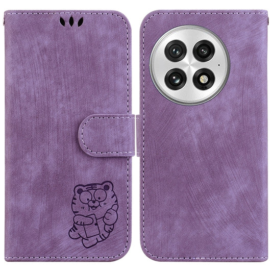 For OnePlus 13 Little Tiger Embossed Leather Phone Case(Purple) - OnePlus Cases by buy2fix | Online Shopping UK | buy2fix