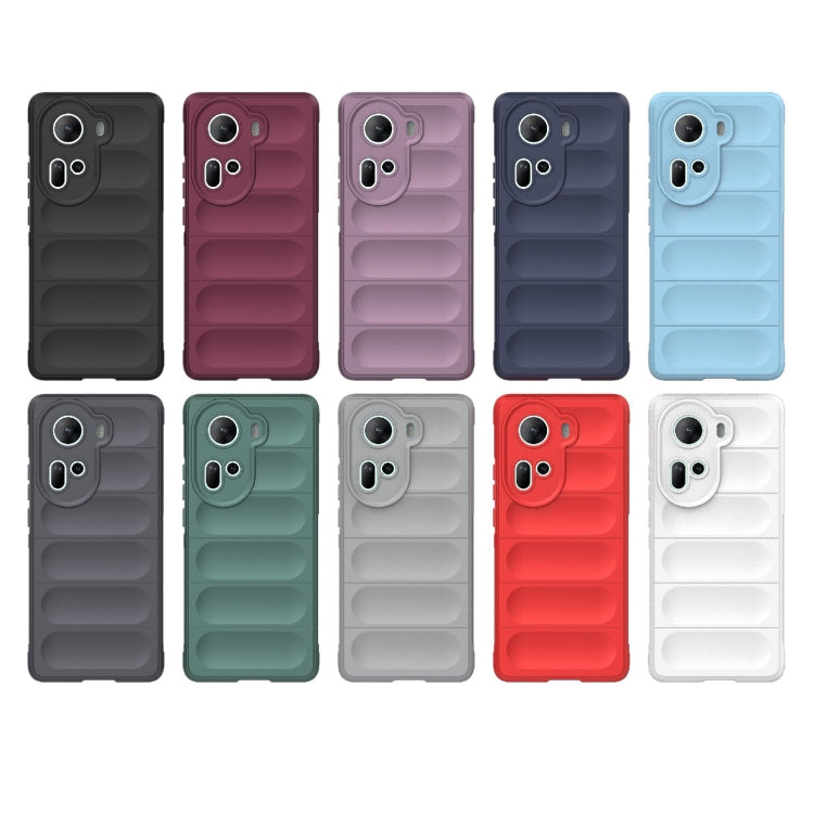 For OPPO Reno11 5G Global Magic Shield TPU + Flannel Phone Case(Light Blue) - Reno11 Cases by buy2fix | Online Shopping UK | buy2fix