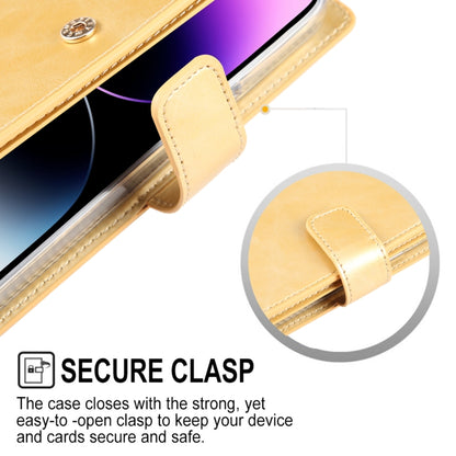 For iPhone 15 Pro Max GOOSPERY MANSOOR DIARY 9 Card Slots Leather Phone Case(Gold) - iPhone 15 Pro Max Cases by GOOSPERY | Online Shopping UK | buy2fix