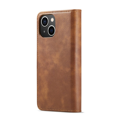 For iPhone 15 DG.MING Crazy Horse Texture Detachable Magnetic Leather Phone Case(Brown) - iPhone 15 Cases by DG.MING | Online Shopping UK | buy2fix